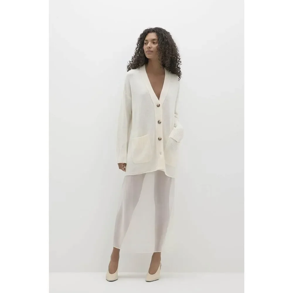 NakedCashmere Adelina button-up cashmere cardigan in ECRU OS
